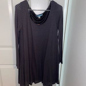 Grey long sleeve dress / sheer sleeves